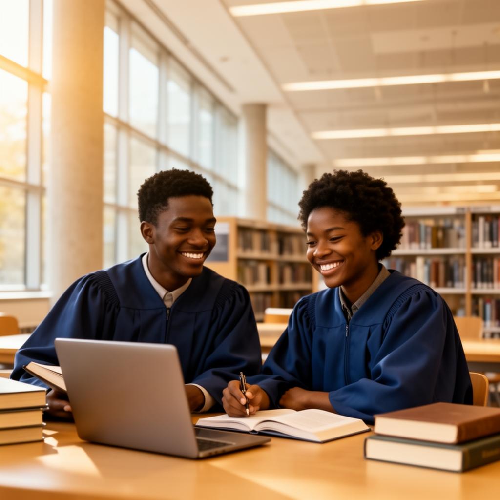 Nigerian graduate students working on their final year research project